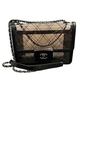 Chanel, Transparent Vynil Flap Bag - designer second hand vienna