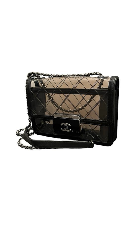Chanel, Transparent Vynil Flap Bag - designer second hand vienna