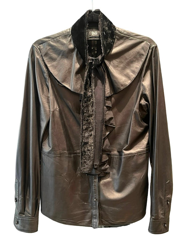 D&amp;G, Lederbluse, Gr.S
