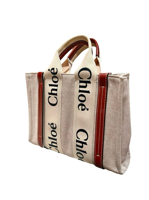Chloé, Woody Tragetasche beige, klein