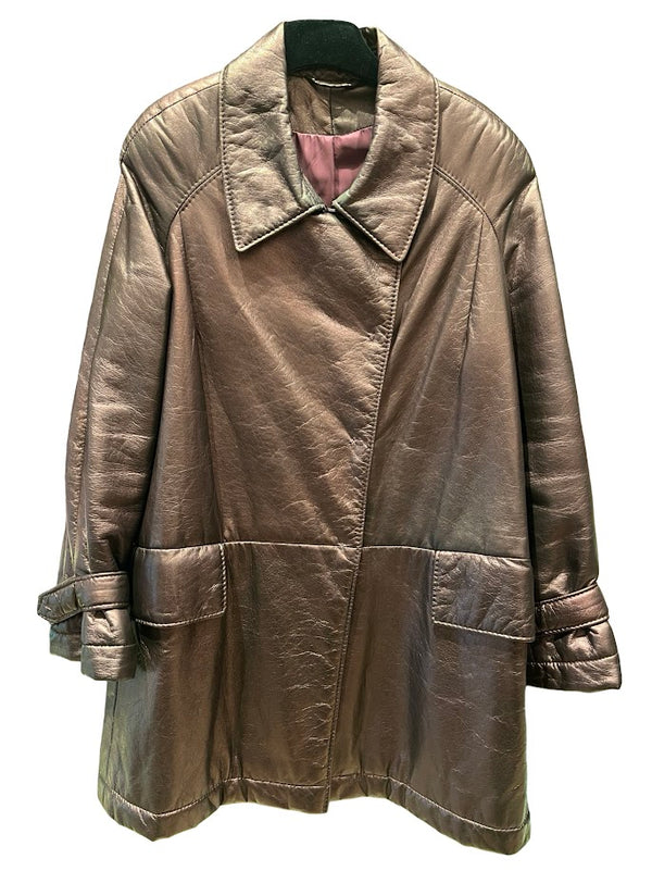 Lederjacke, lila glänzend, Gr.40