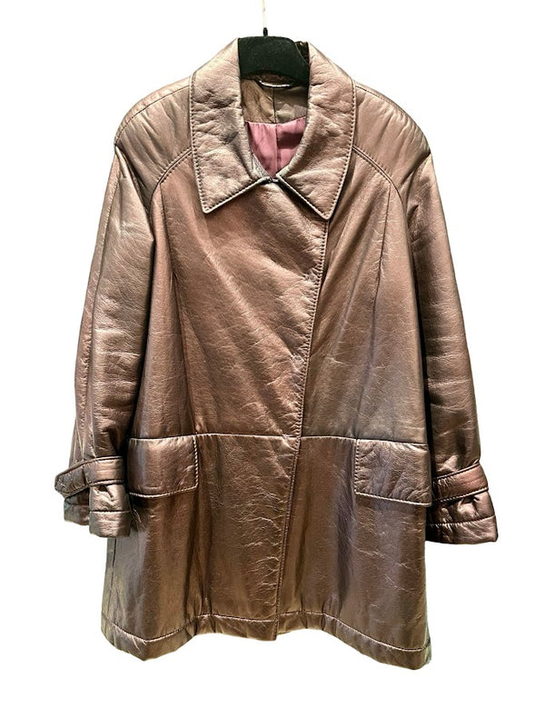 Lederjacke, lila glänzend, Gr.40