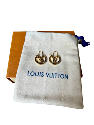 LV, Monogramm Creolen Ohrstecker, 2cm
