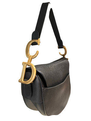 Dior, Saddle Bag, M in schwarz/ Kalbsleder