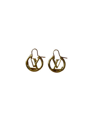 LV, Monogramm Creolen Ohrstecker, 2cm