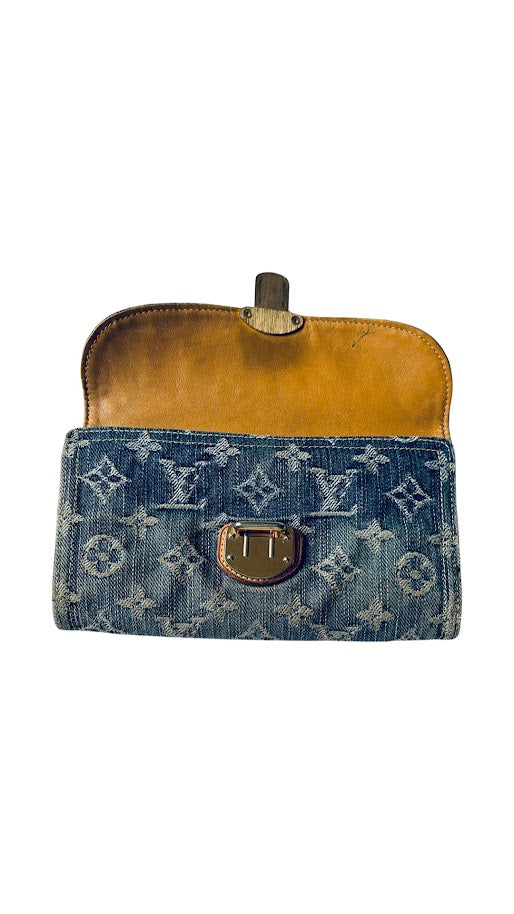 Louis Vuitton Amelia Geldbörse blau, Denim-Monogramm 