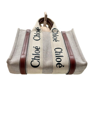 Chloé, Woody Tragetasche beige, klein