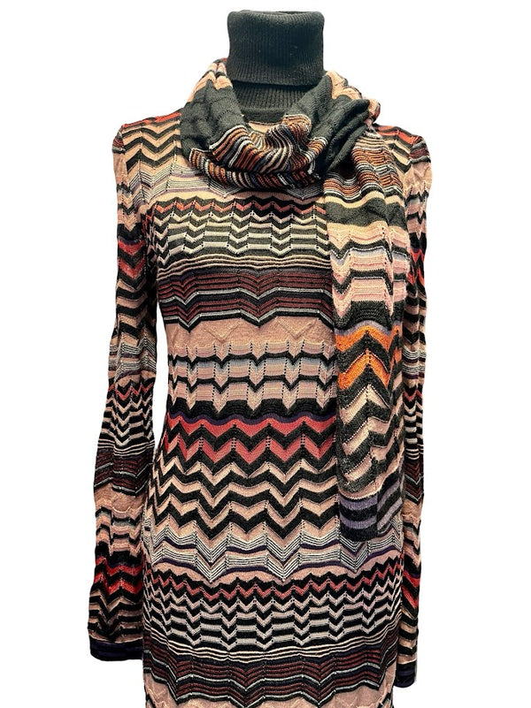 Missoni, Strickkleid mit Schal, Gr.S