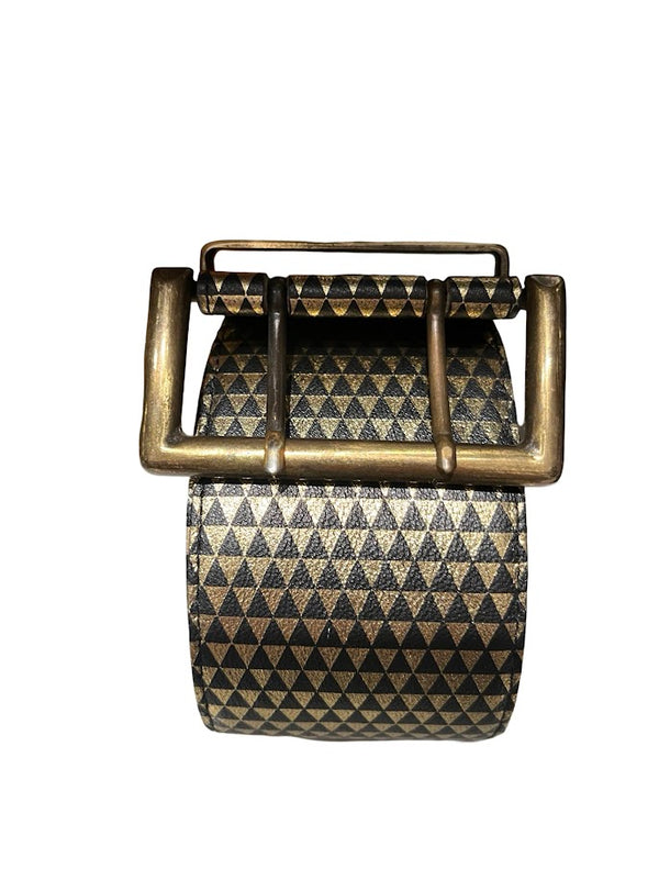 Gürtel, Leder, gold-schwarz gemustert, 95cm