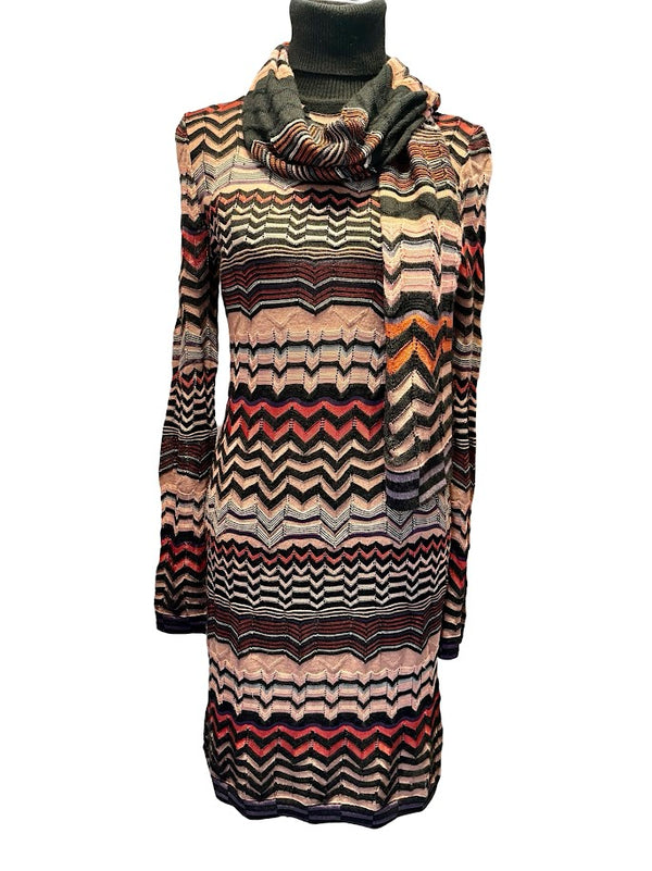 Missoni, Strickkleid mit Schal, Gr.S
