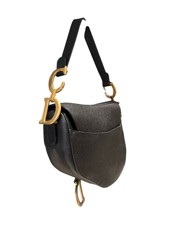 Dior, Saddle Bag, M in schwarz/ Kalbsleder