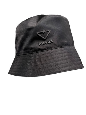 Prada, schwarzer Nylon Hut, Gr.S