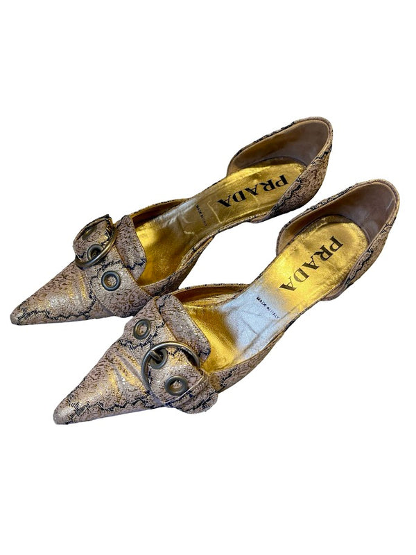 Prada, Pumps gold, Gr.36 1/2