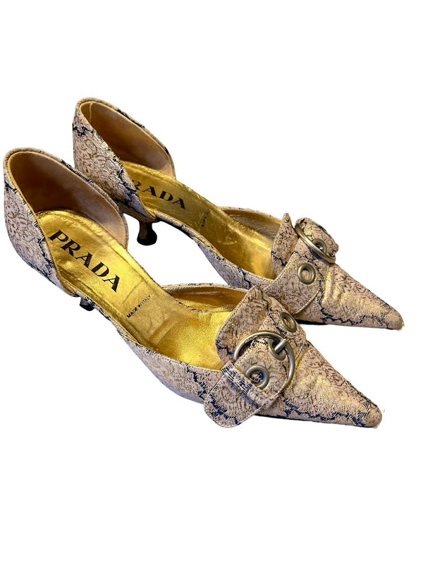 Prada, Pumps gold, Gr.36 1/2