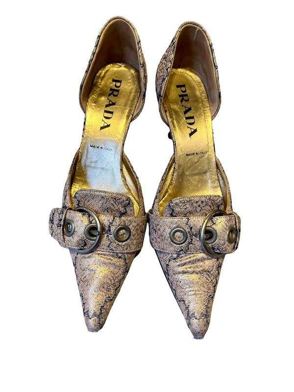 Prada, Pumps gold, Gr.36 1/2