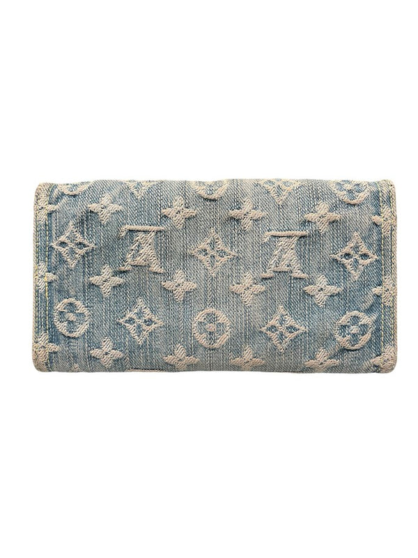 Louis Vuitton Amelia Geldbörse blau, Denim-Monogramm 