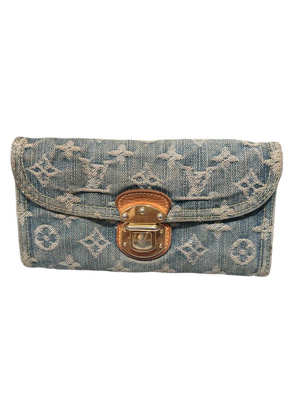 Louis Vuitton Amelia Geldbörse blau, Denim-Monogramm 