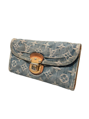 Louis Vuitton Amelia Geldbörse blau, Denim-Monogramm 