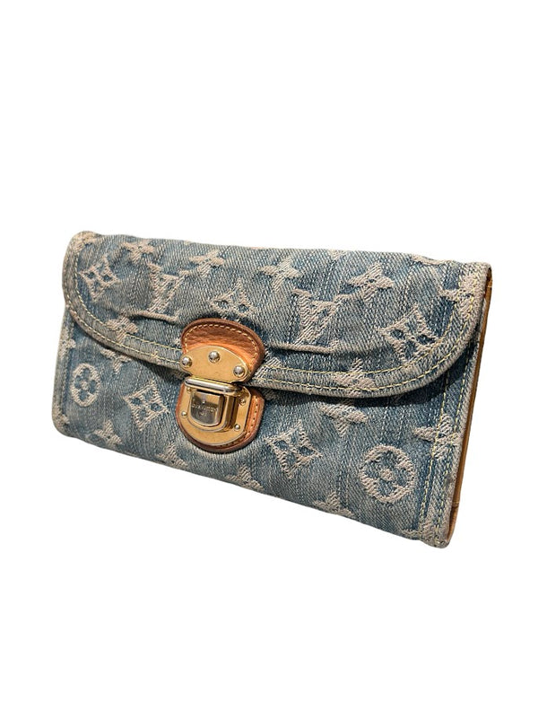 Louis Vuitton Amelia Geldbörse blau, Denim-Monogramm 