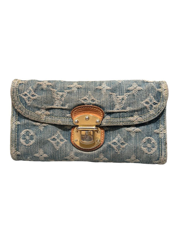 Louis Vuitton Amelia Geldbörse blau, Denim-Monogramm 
