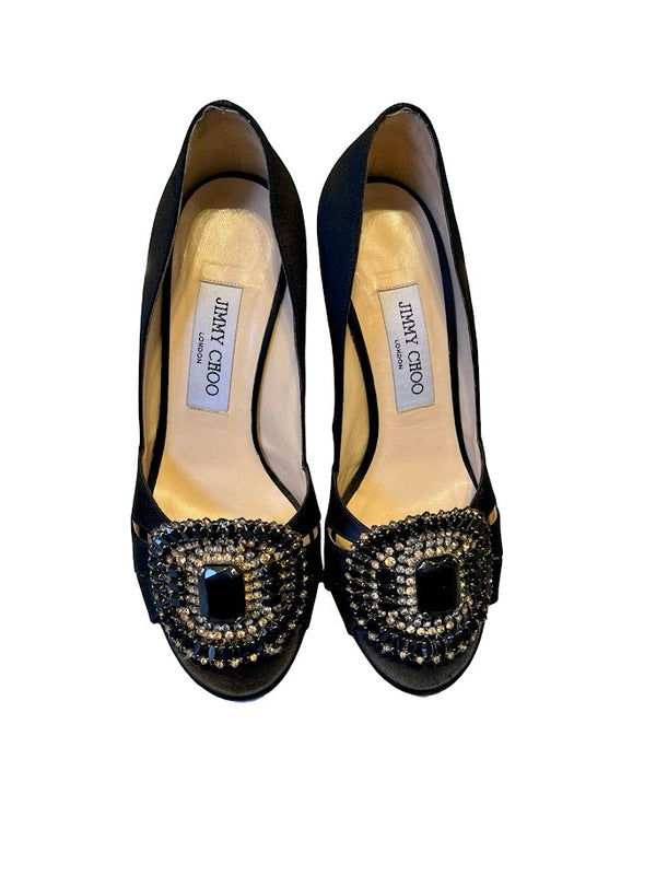 Jimmy Choo, Satin Peeptoes, Gr.36 1/2