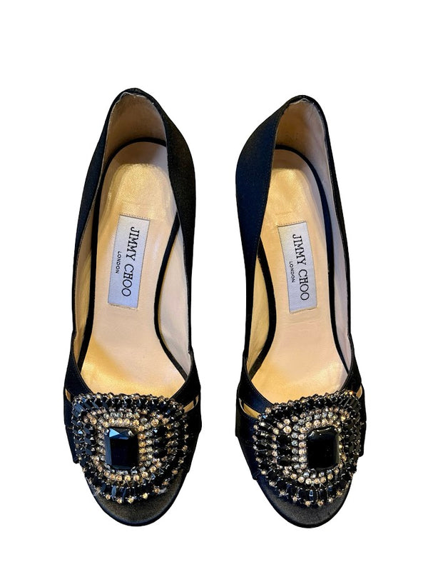 Jimmy Choo, Satin Peeptoes, Gr.36 1/2