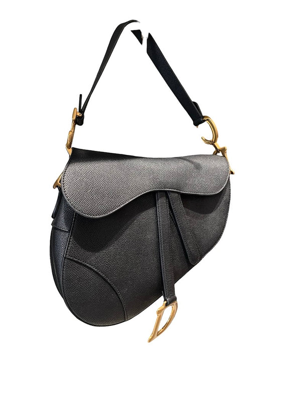 Dior, Saddle Bag, M in schwarz/ Kalbsleder