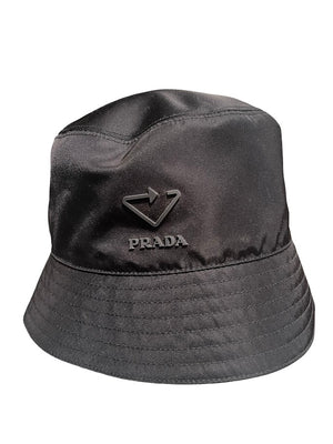 Prada, schwarzer Nylon Hut, Gr.S