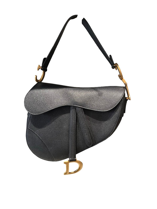 Dior, Saddle Bag, M in schwarz/ Kalbsleder