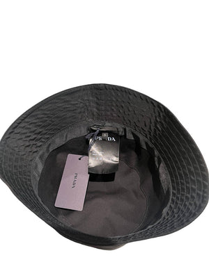 Prada, schwarzer Nylon Hut, Gr.S