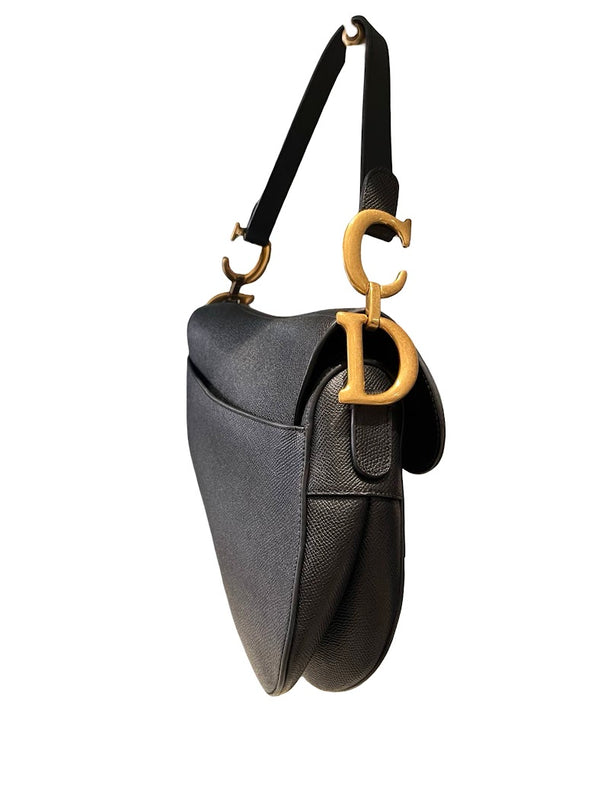Dior, Saddle Bag, M in schwarz/ Kalbsleder