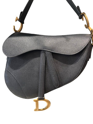 Dior, Saddle Bag, M in schwarz/ Kalbsleder